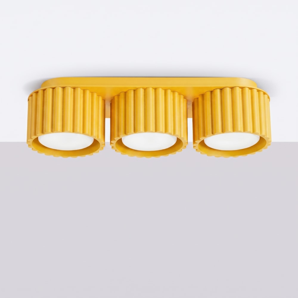 Plafonniers aluminium jaune h 8 cm — vue 3