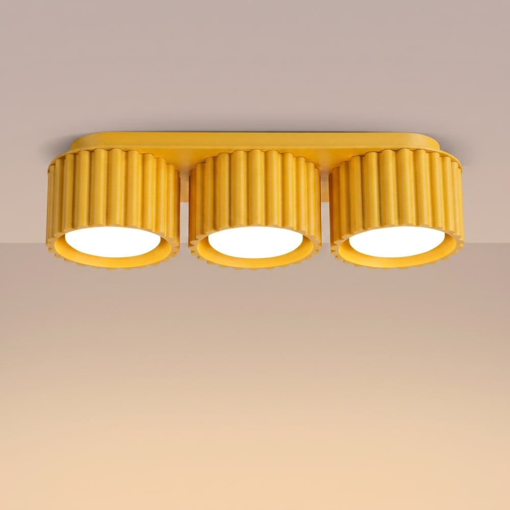 Plafonniers aluminium jaune h 8 cm — vue 4