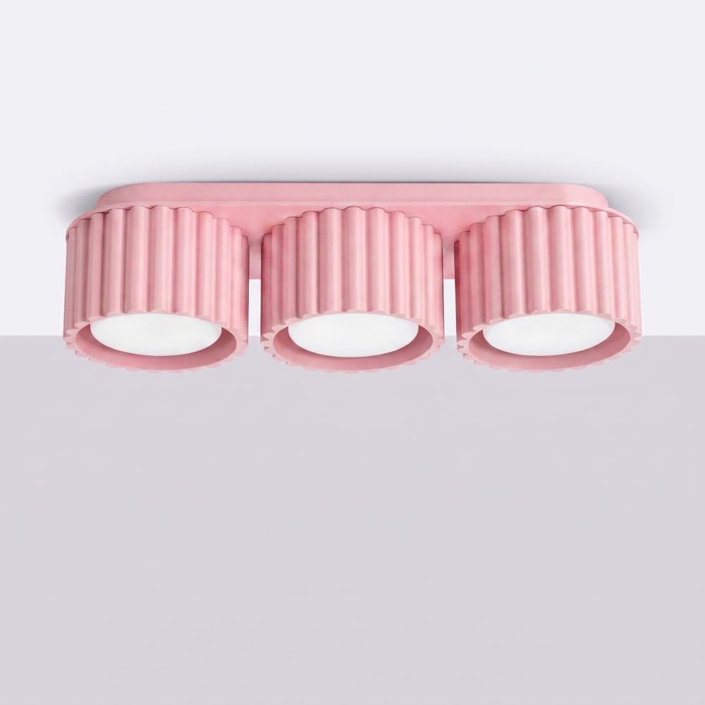 Plafonniers aluminium rose h 8 cm — vue 3