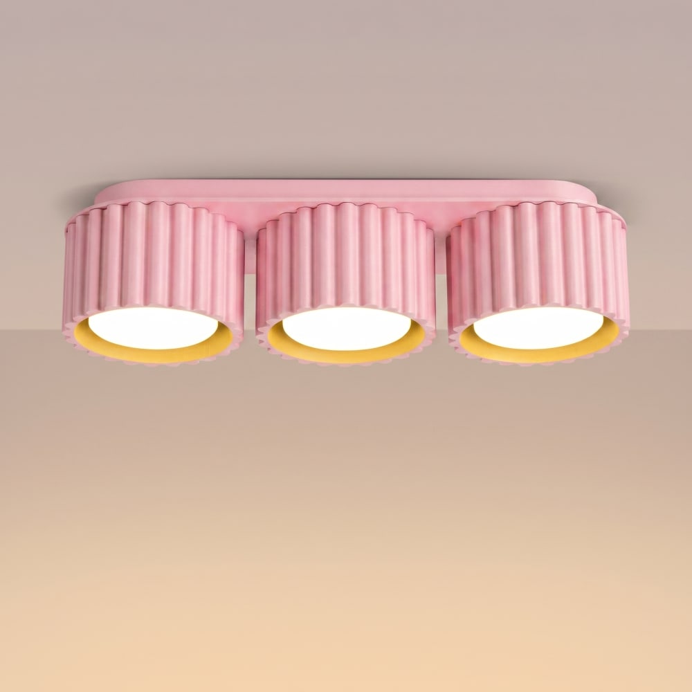 Plafonniers aluminium rose h 8 cm — vue 4