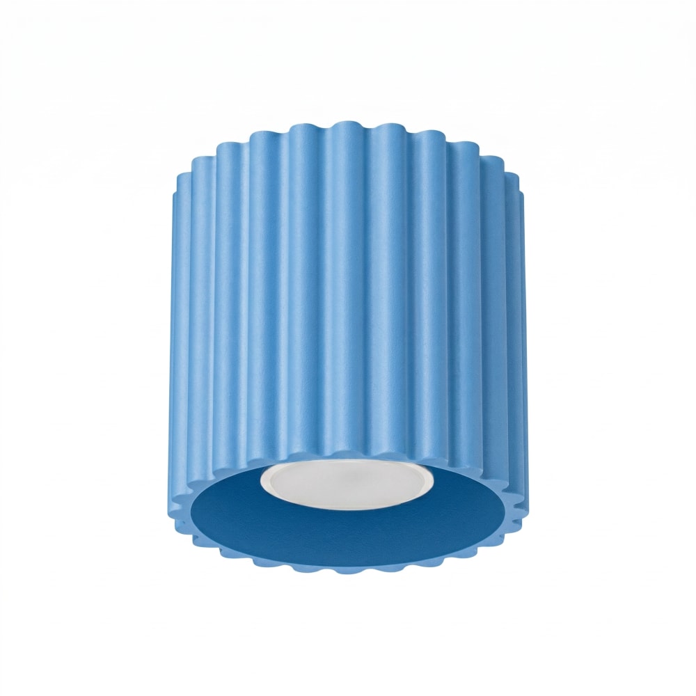 Plafonniers aluminium bleu clair h 10 cm