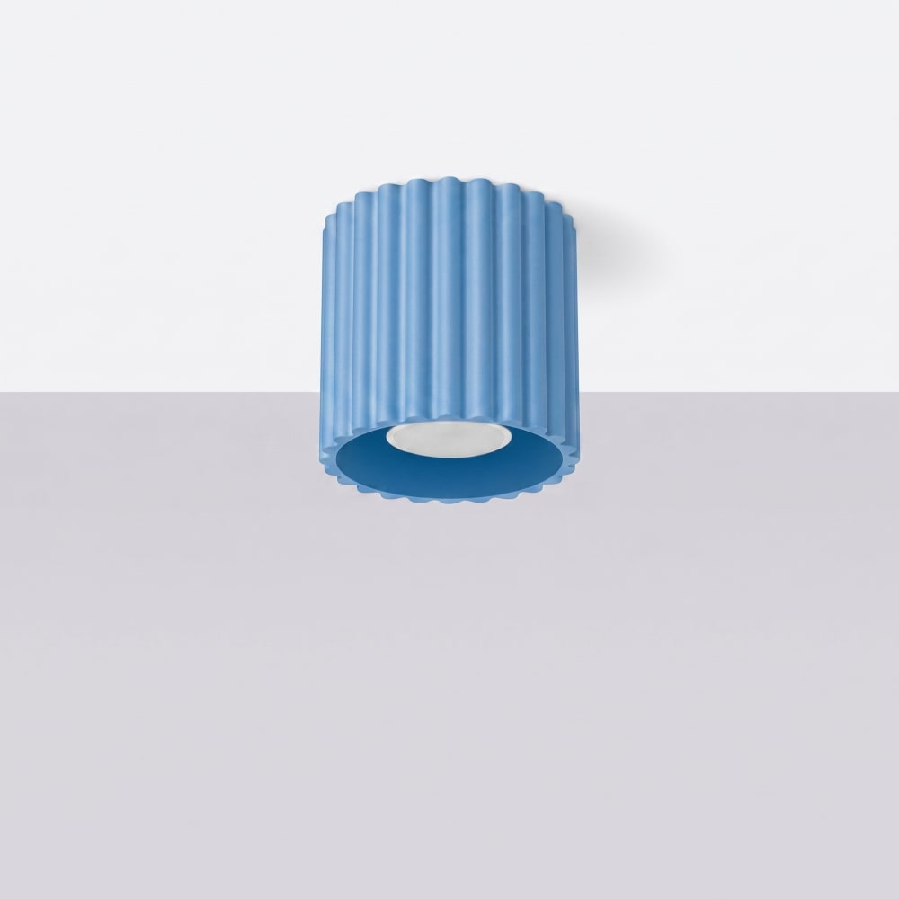 Plafonniers aluminium bleu clair h 10 cm — vue 3