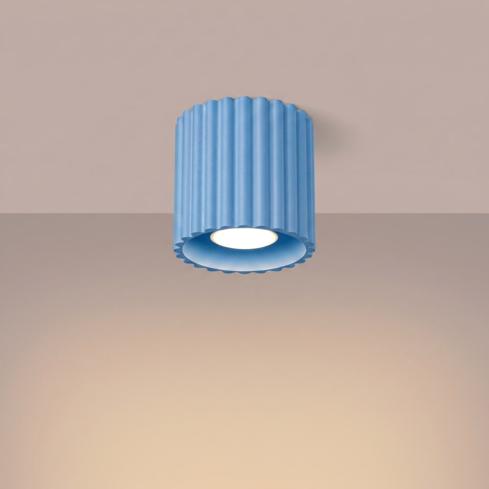 Plafonniers aluminium bleu clair h 10 cm — vue 4