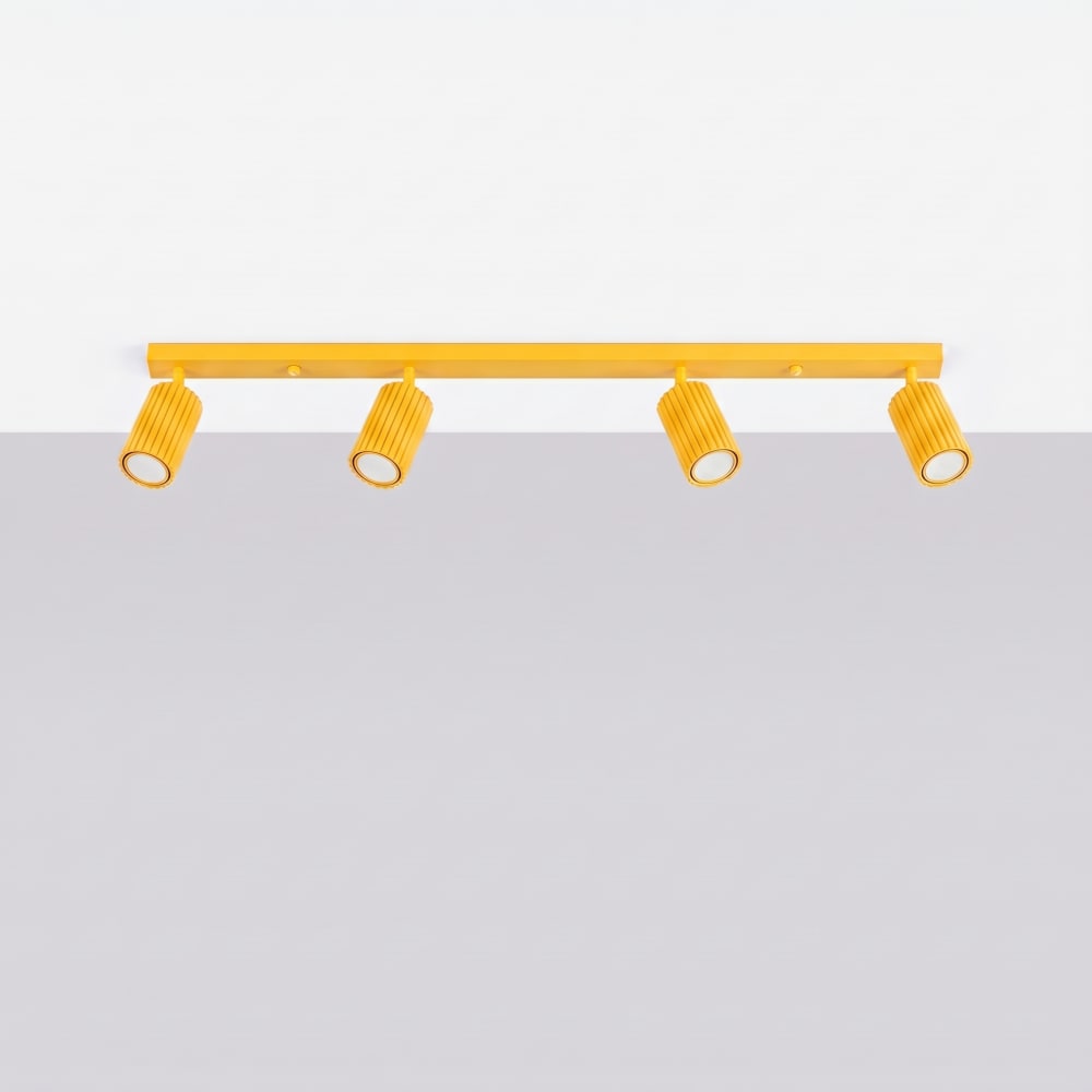 Plafonniers aluminium jaune h 16.5 cm — vue 3