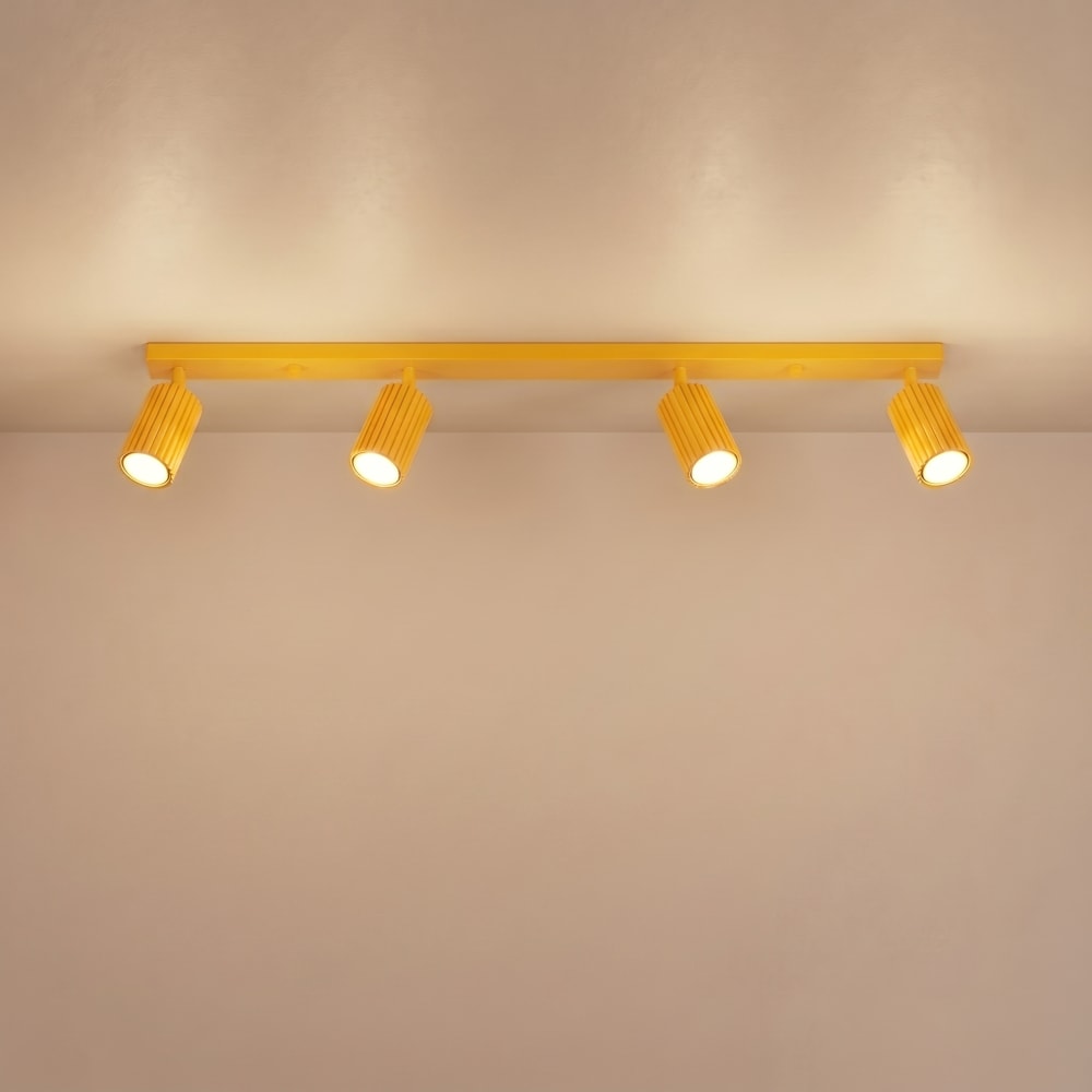 Plafonniers aluminium jaune h 16.5 cm — vue 4