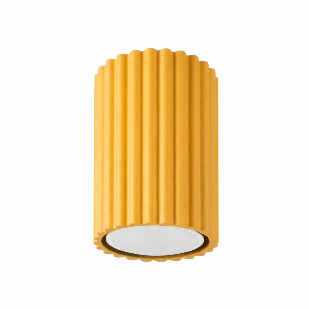 Plafonniers aluminium jaune h 10 cm