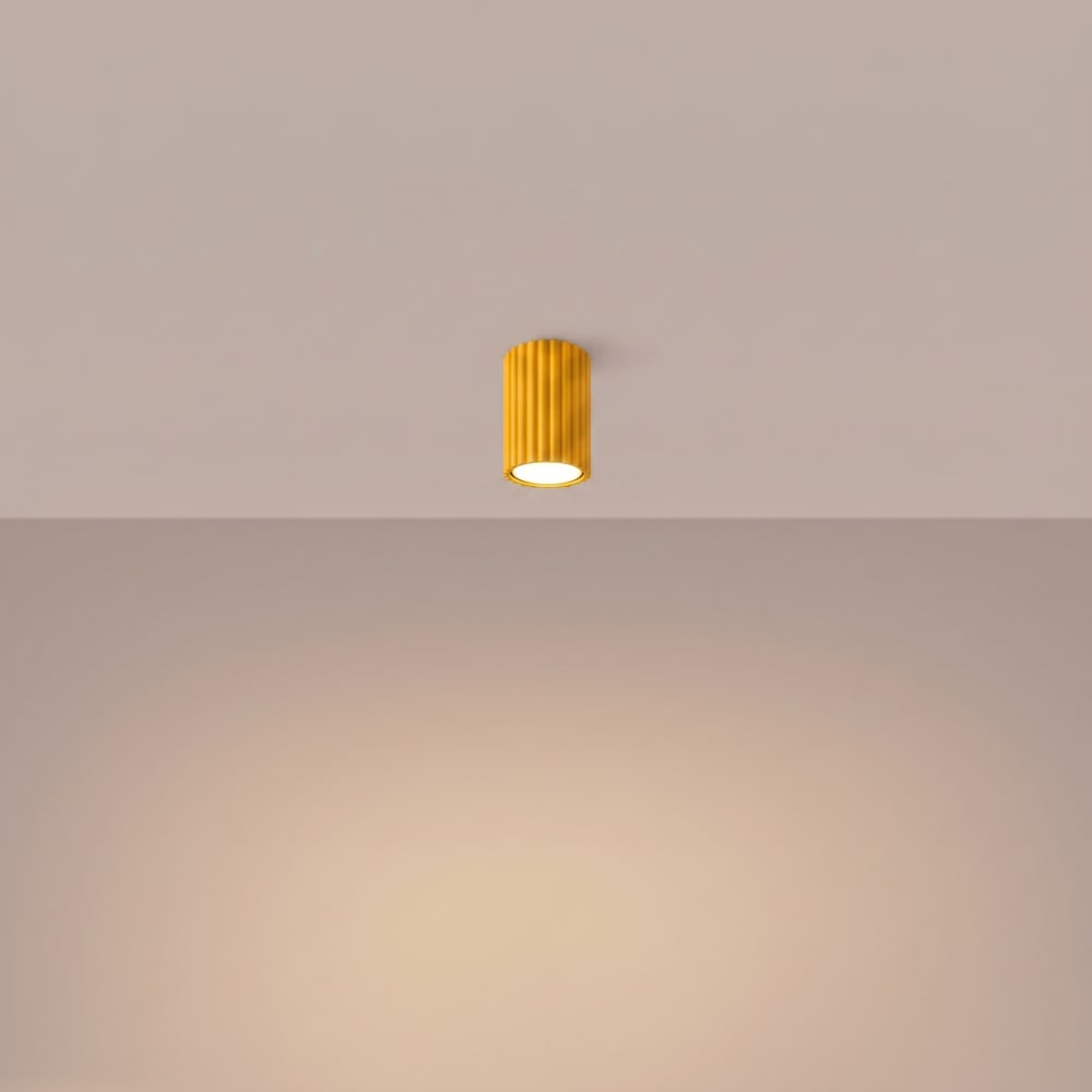Plafonniers aluminium jaune h 10 cm — vue 4