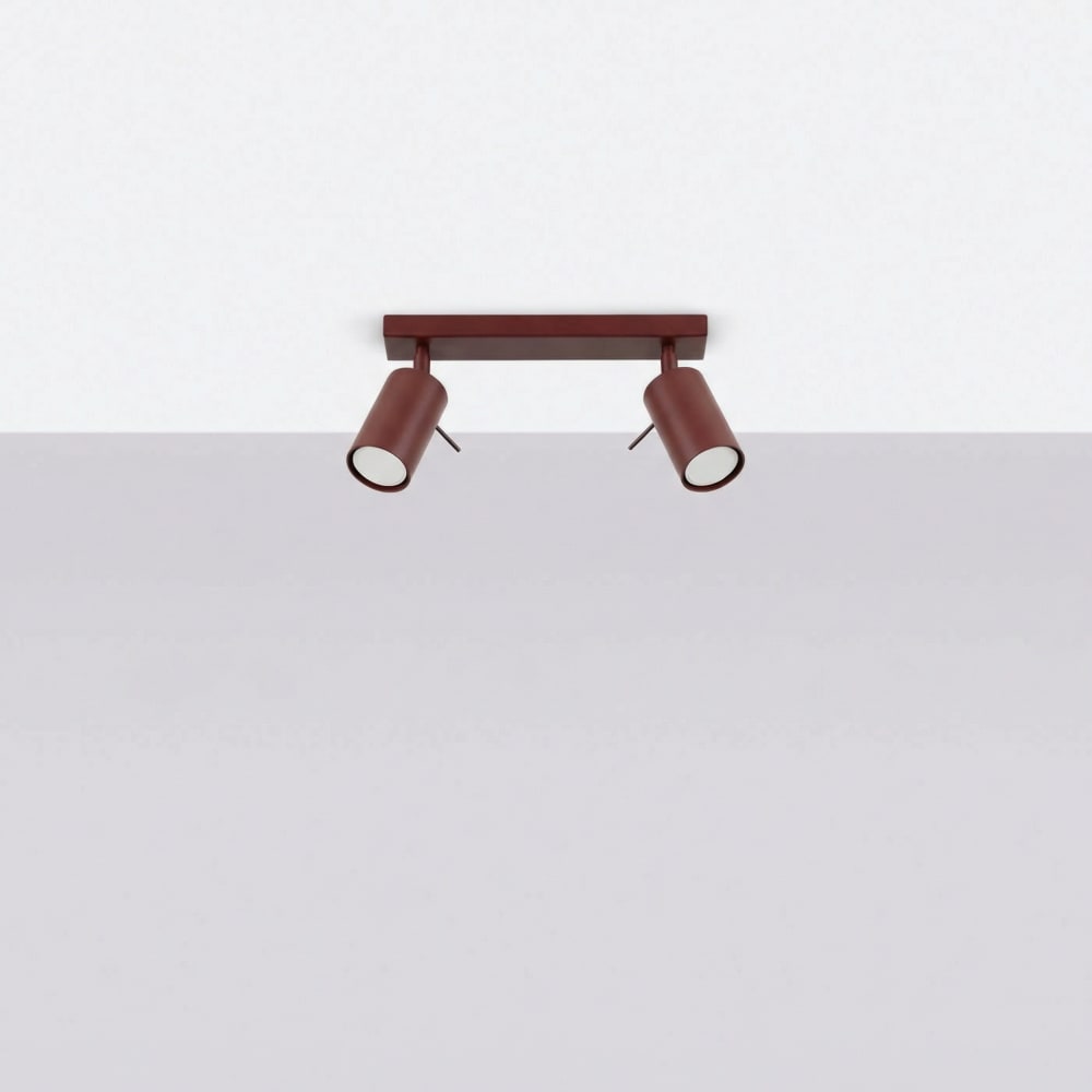Plafonniers acier bordeaux h 16 cm — vue 3