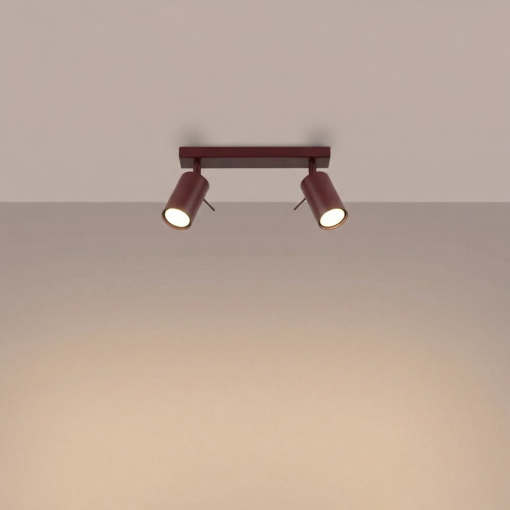 Plafonniers acier bordeaux h 16 cm — vue 4