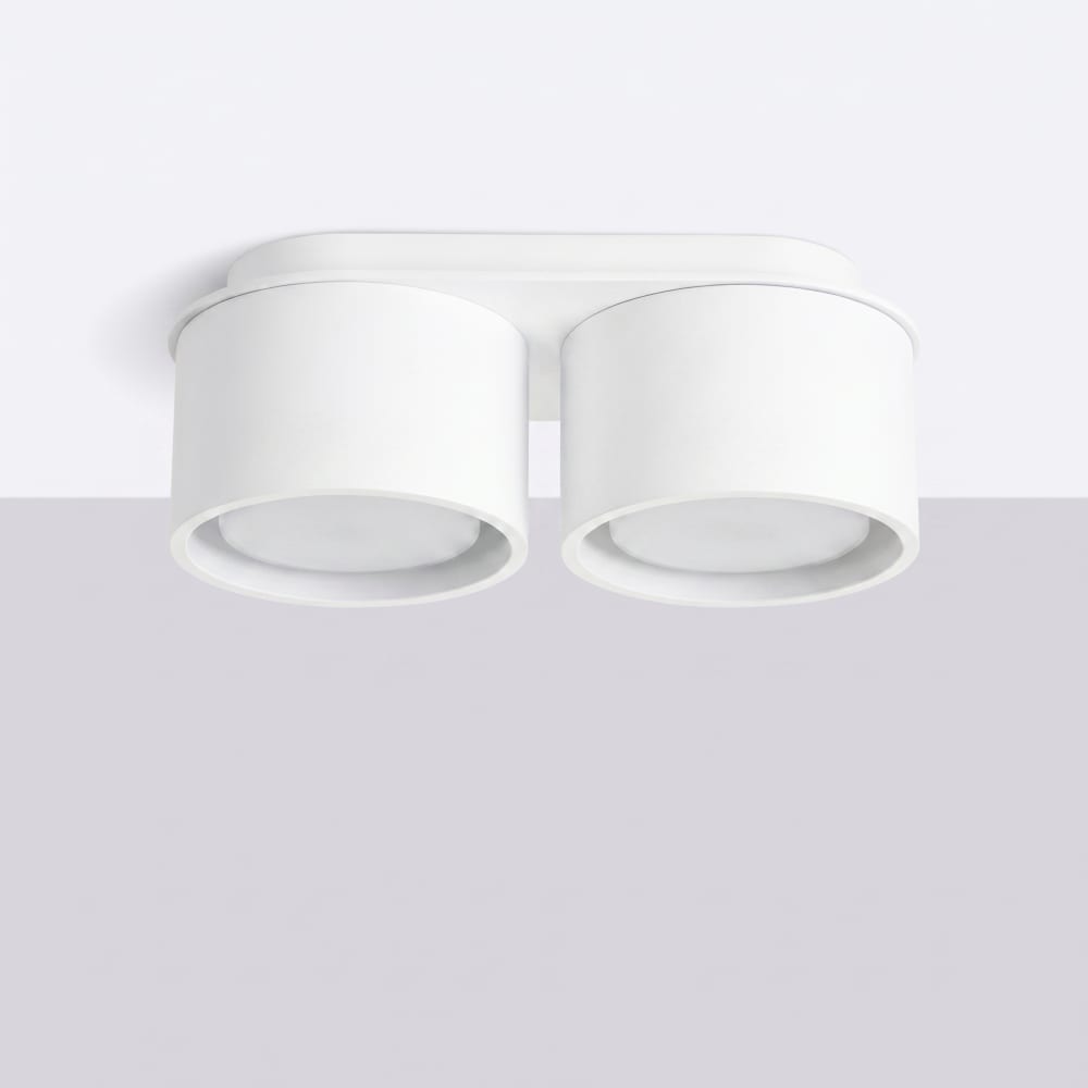 Plafonniers aluminium blanc h 8 cm — vue 3