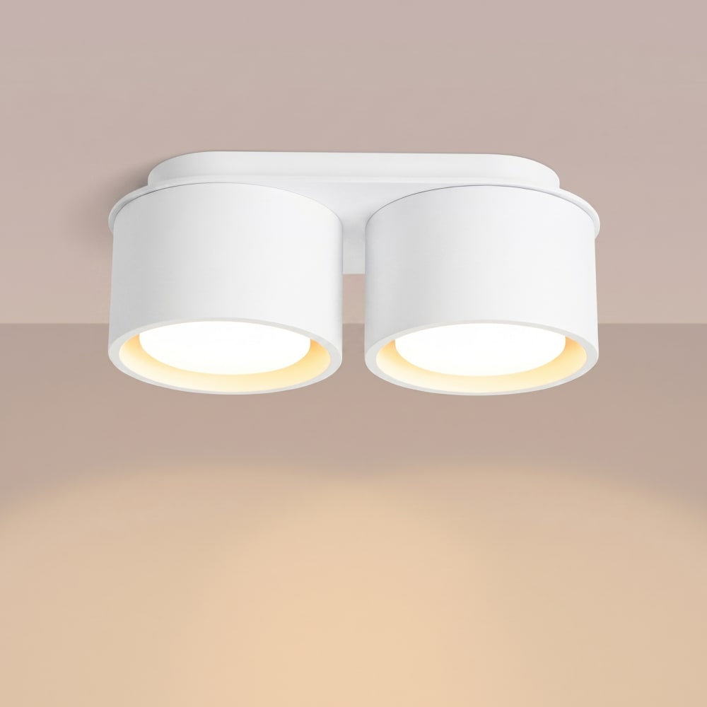 Plafonniers aluminium blanc h 8 cm — vue 4