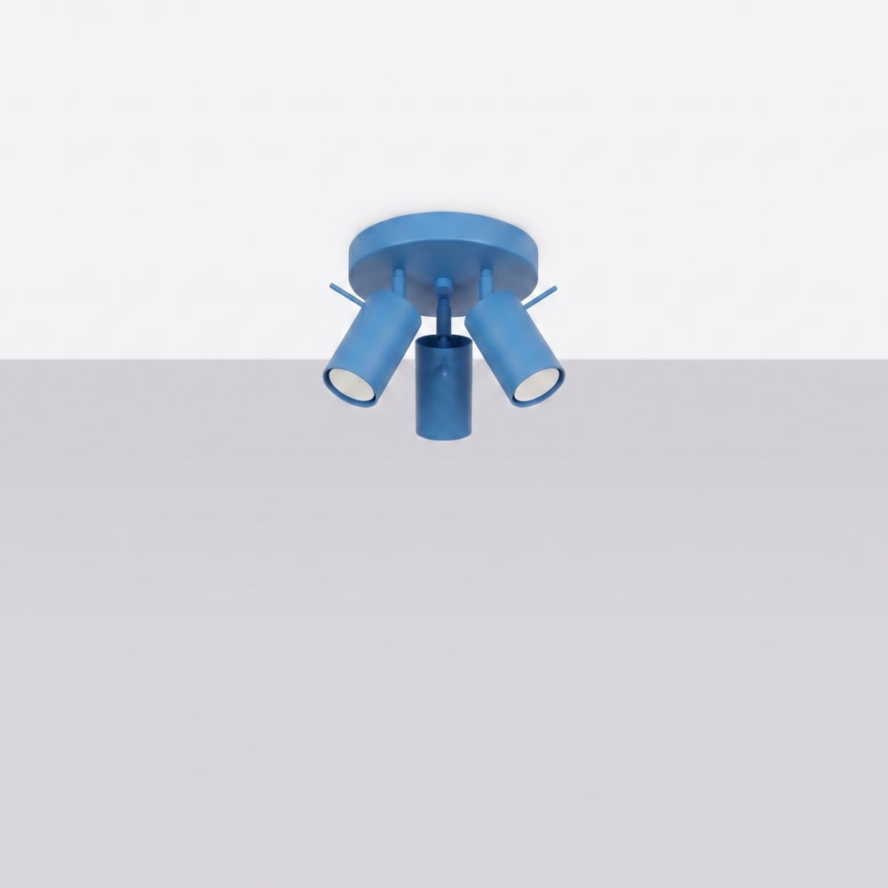 Plafonniers acier bleu clair h 14.5 cm — vue 3