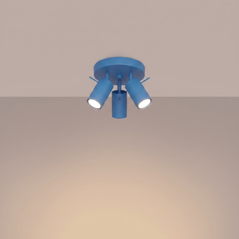 Plafonniers acier bleu clair h 14.5 cm — vue 4