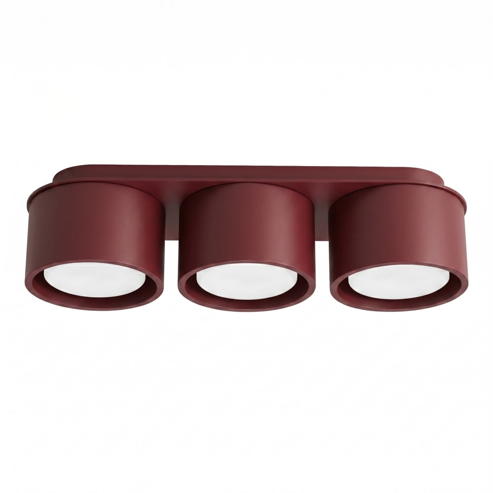Plafonniers aluminium bordeaux h 8.2 cm
