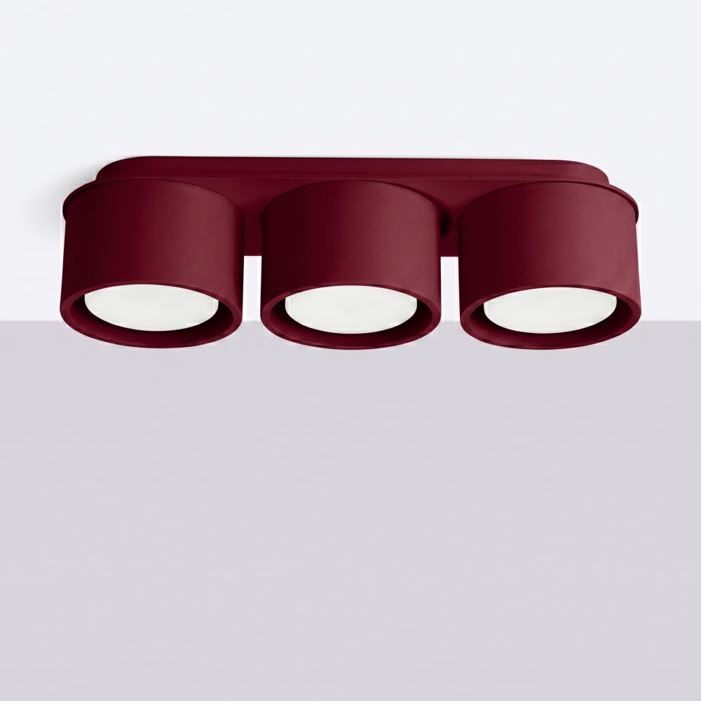 Plafonniers aluminium bordeaux h 8.2 cm — vue 3