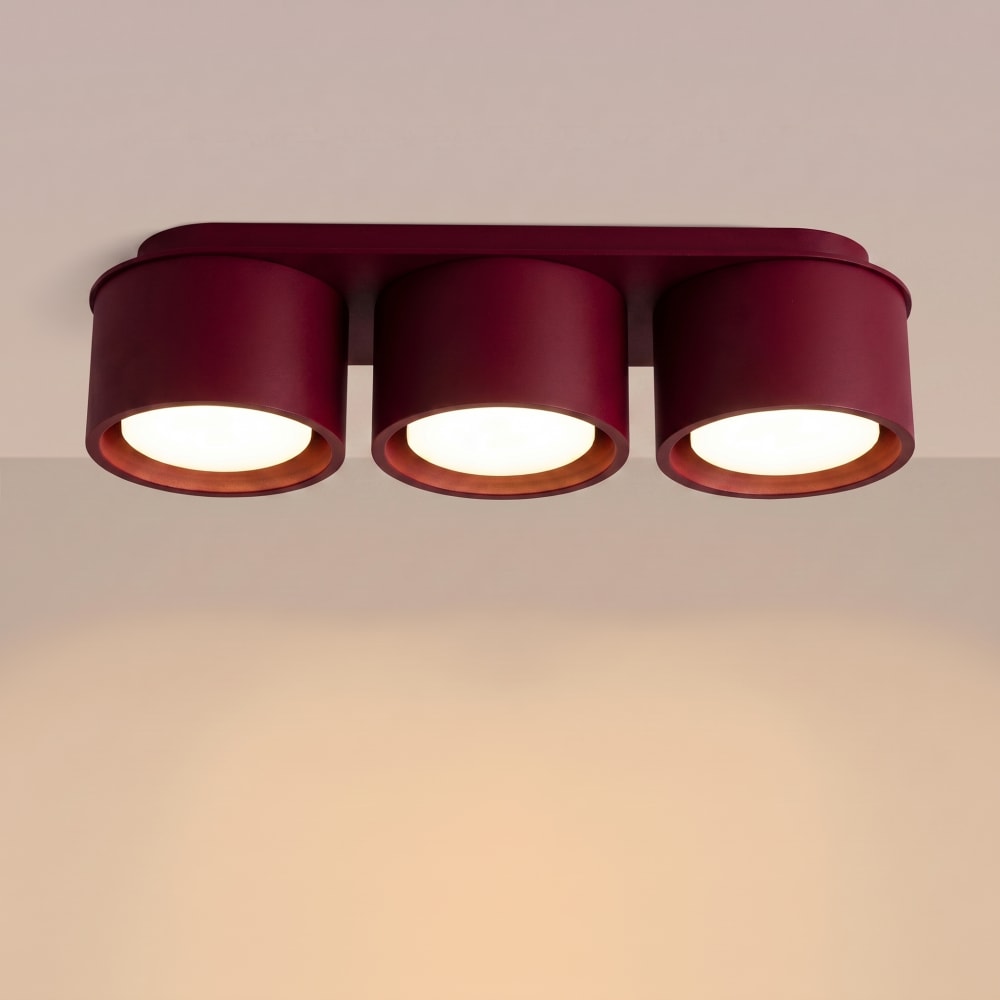 Plafonniers aluminium bordeaux h 8.2 cm — vue 4