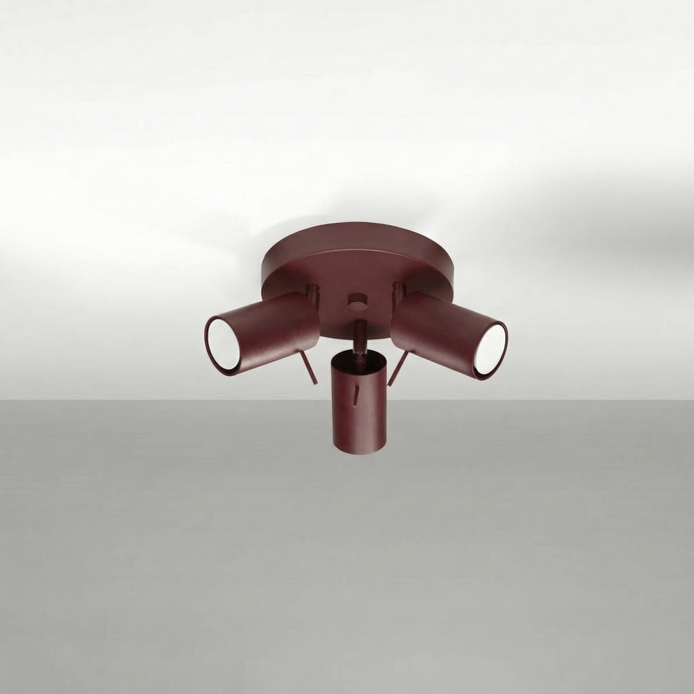 Plafonniers acier bordeaux h 14.5 cm — vue 3