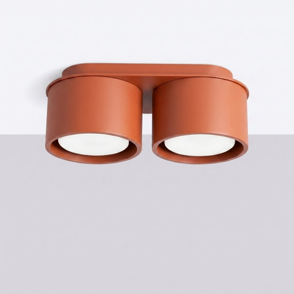 Plafonniers aluminium ocre rouge h 8 cm — vue 3