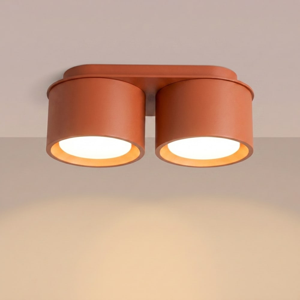 Plafonniers aluminium ocre rouge h 8 cm — vue 4