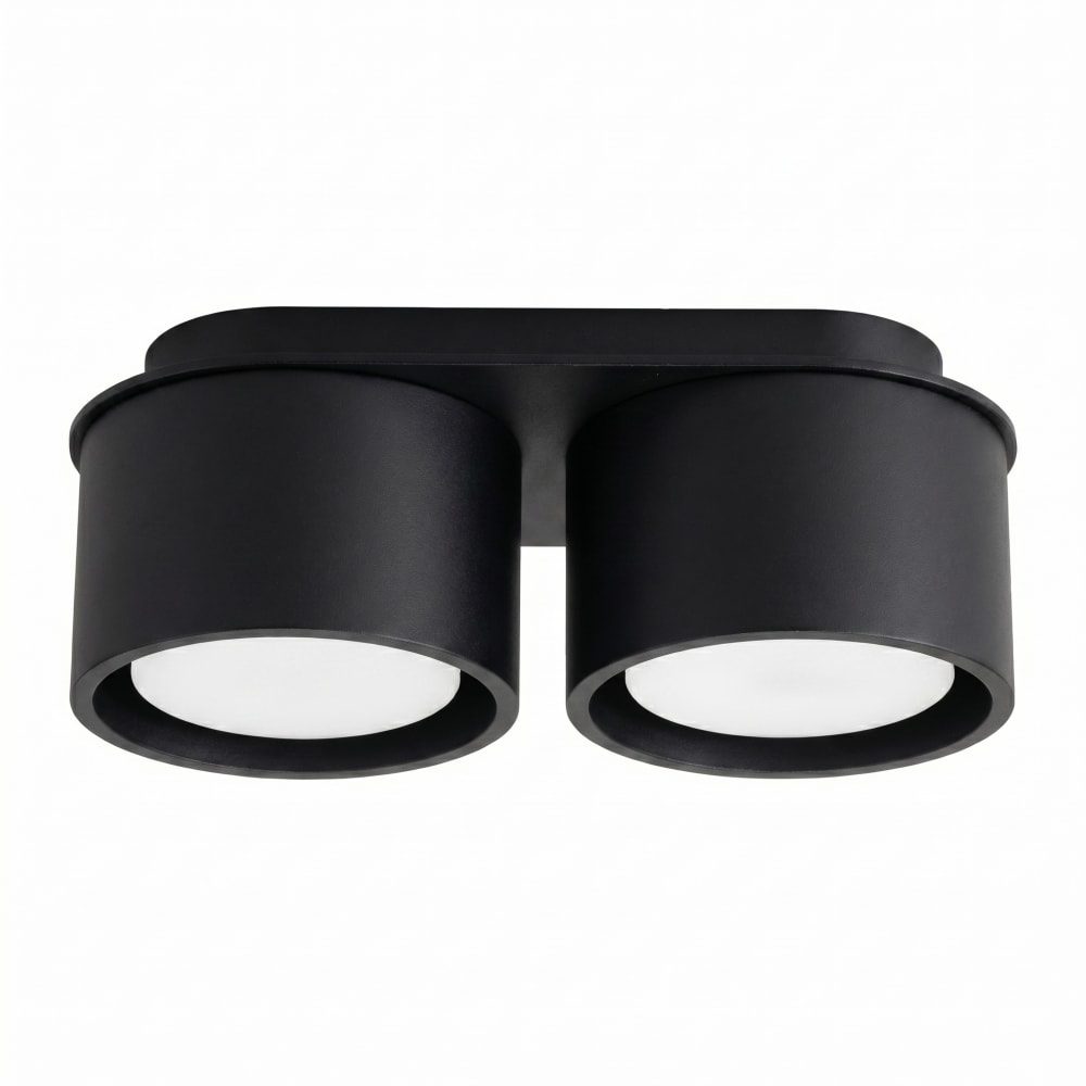 Plafonniers aluminium noir h 8 cm