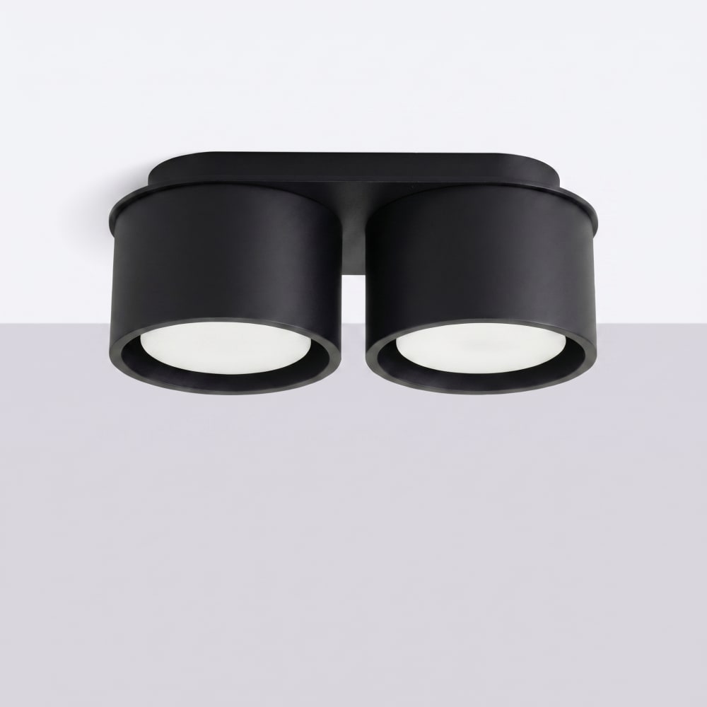 Plafonniers aluminium noir h 8 cm — vue 3