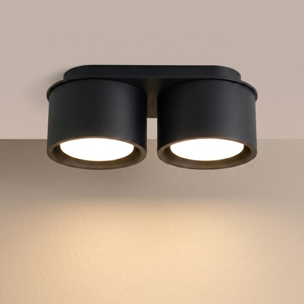 Plafonniers aluminium noir h 8 cm — vue 4