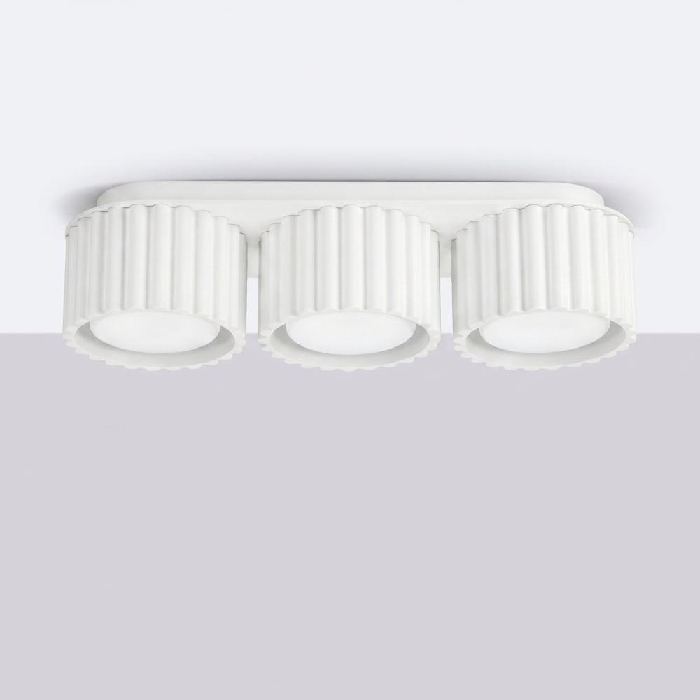 Plafonniers aluminium blanc h 8 cm — vue 3
