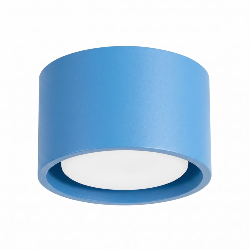 Plafonniers aluminium bleu clair h 6 cm