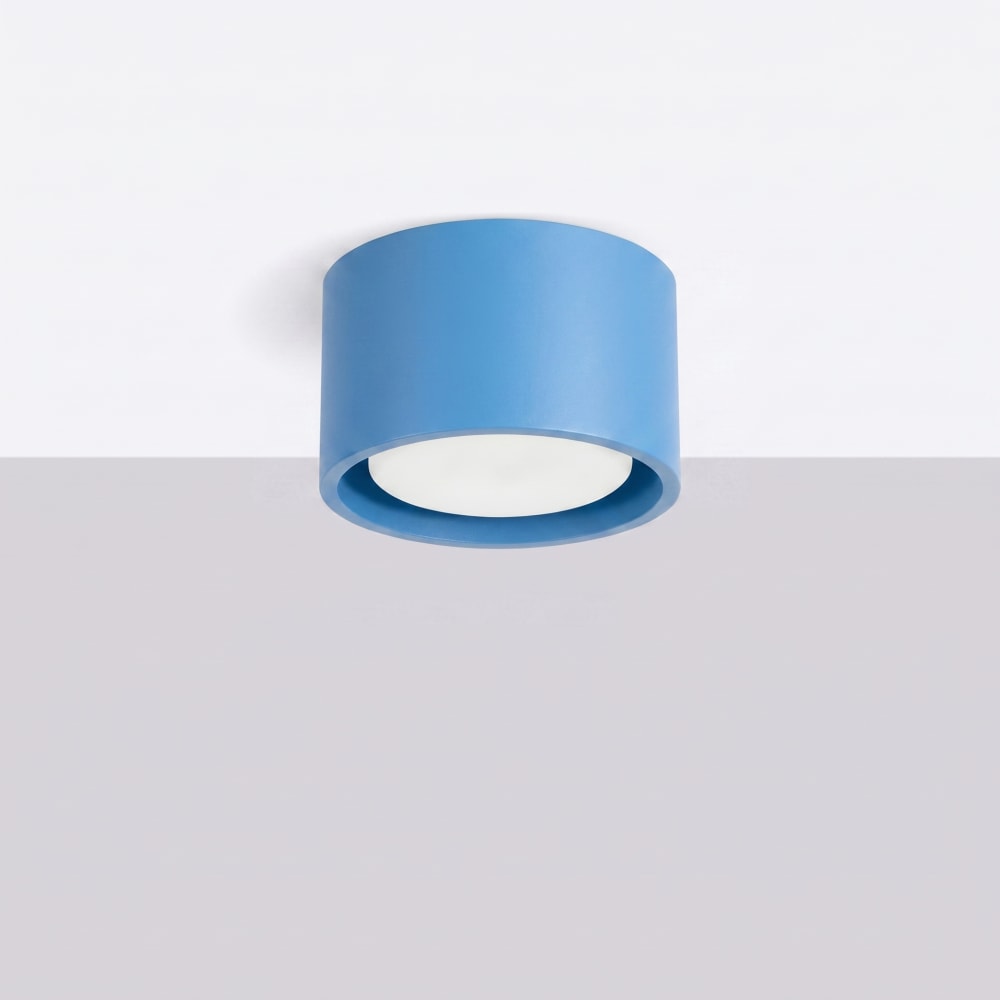 Plafonniers aluminium bleu clair h 6 cm — vue 3