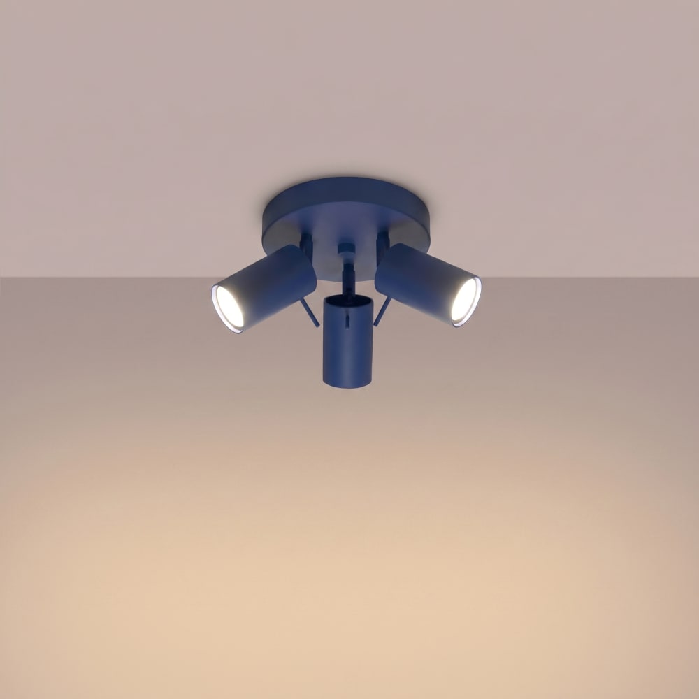 Plafonniers acier outremer h 14.5 cm — vue 4