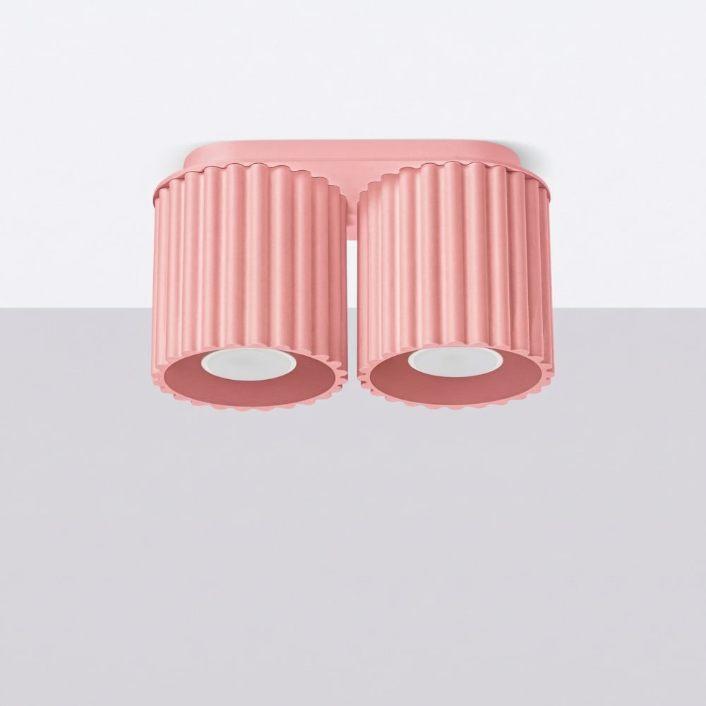 Plafonniers aluminium rose h 12 cm — vue 3