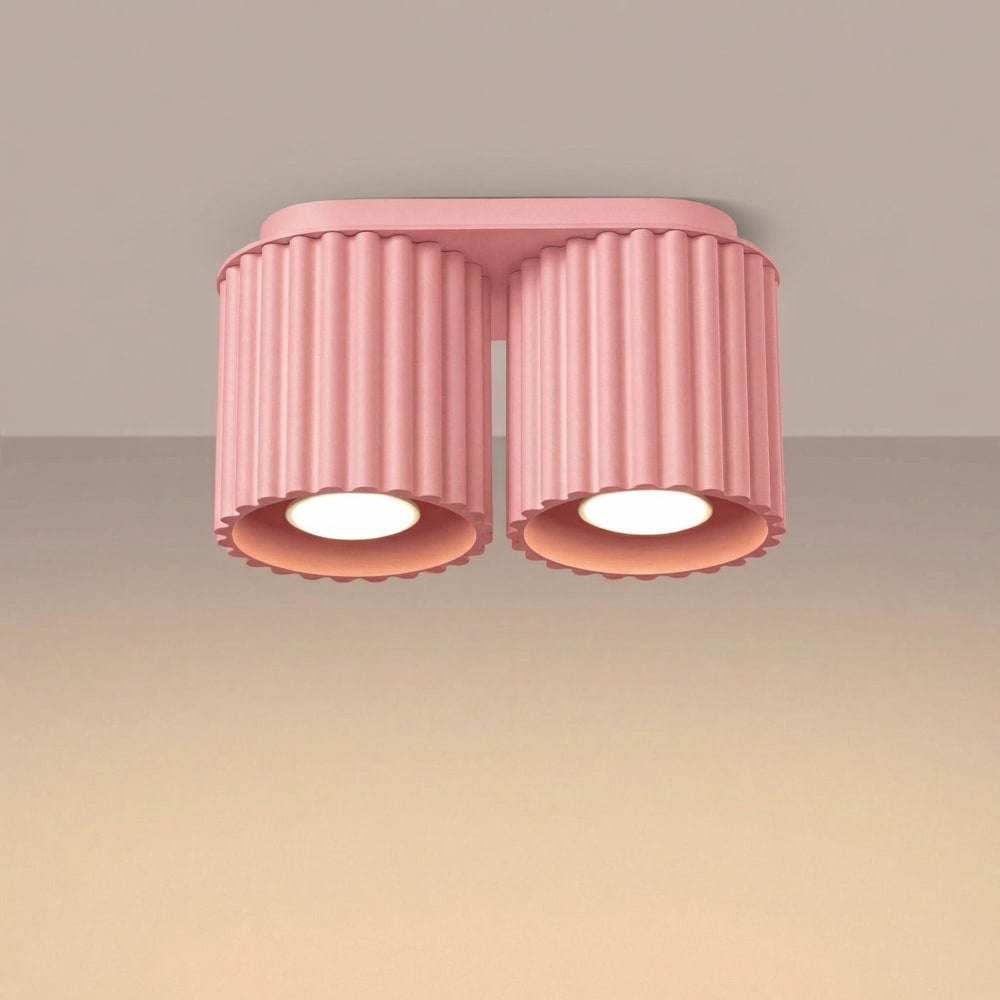 Plafonniers aluminium rose h 12 cm — vue 4