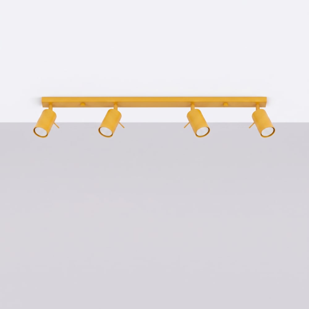 Plafonniers acier jaune h 16 cm — vue 3