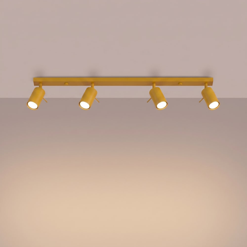 Plafonniers acier jaune h 16 cm — vue 4