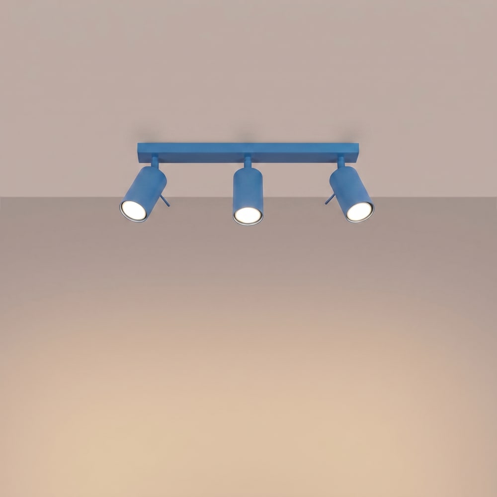 Plafonniers acier bleu clair h 16 cm — vue 4