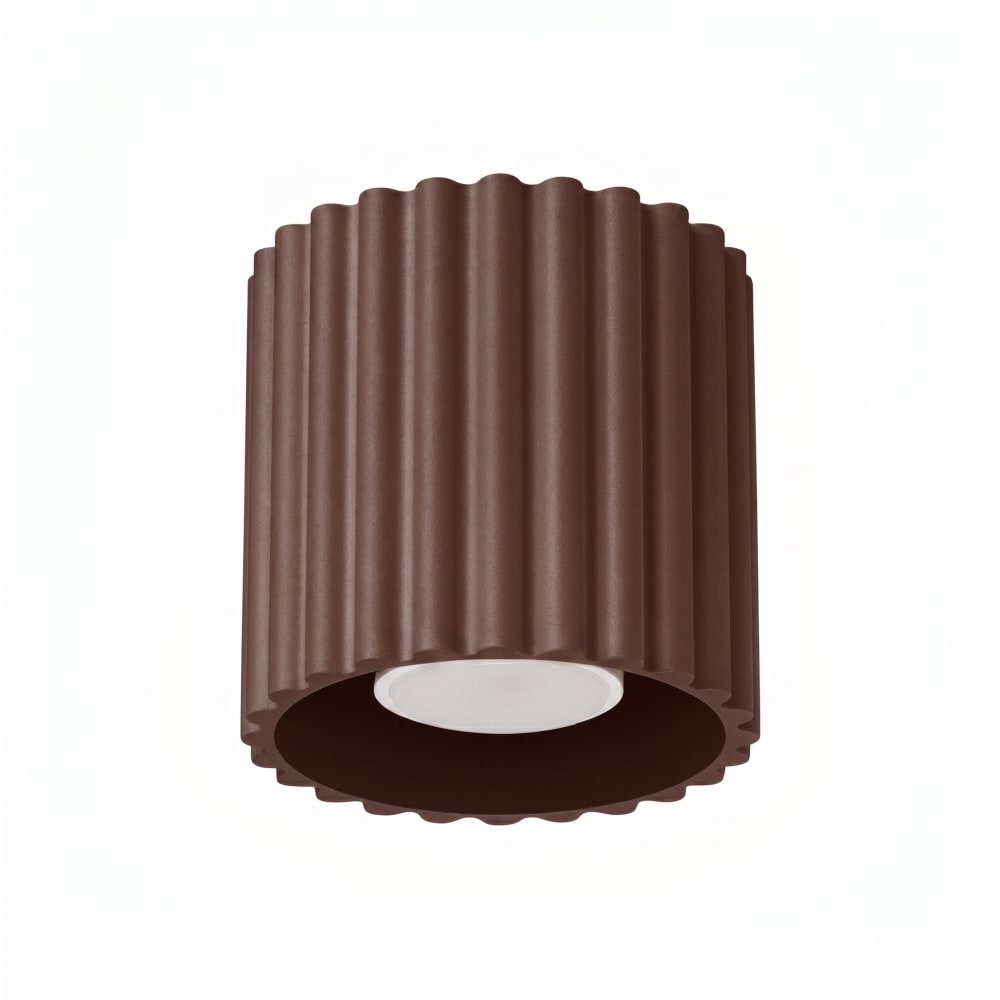 Plafonniers aluminium marron h 10 cm