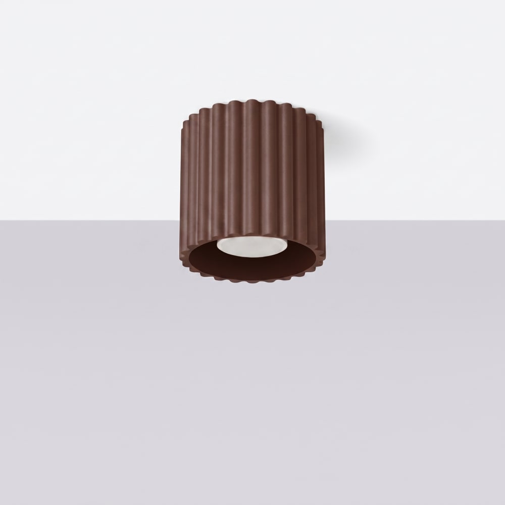 Plafonniers aluminium marron h 10 cm — vue 3