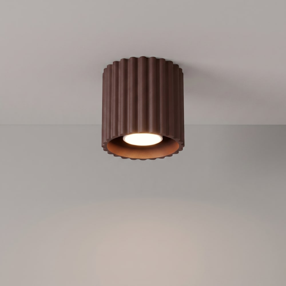 Plafonniers aluminium marron h 10 cm — vue 4