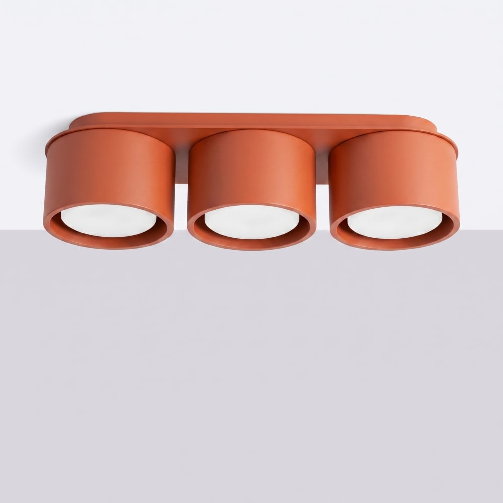Plafonniers aluminium ocre rouge h 8.2 cm — vue 3
