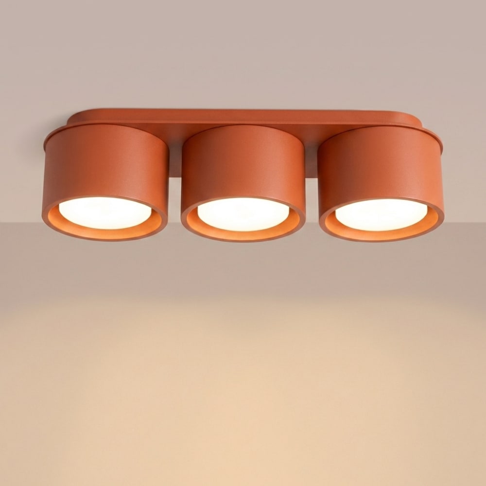 Plafonniers aluminium ocre rouge h 8.2 cm — vue 4