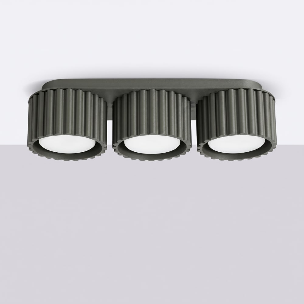 Plafonniers aluminium noir h 8 cm — vue 3
