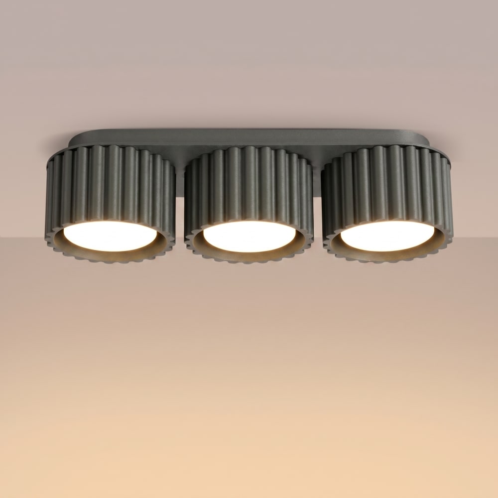 Plafonniers aluminium noir h 8 cm — vue 4
