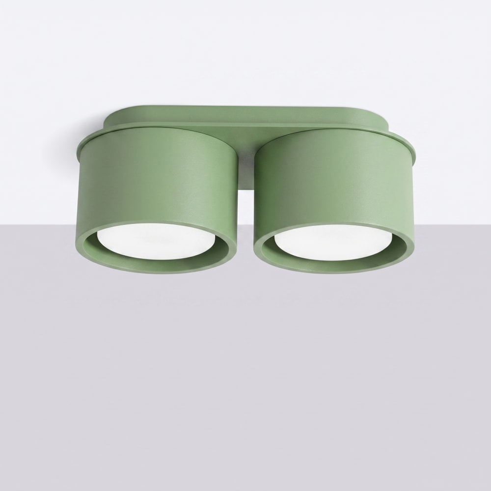 Plafonniers aluminium sauge h 8 cm — vue 3