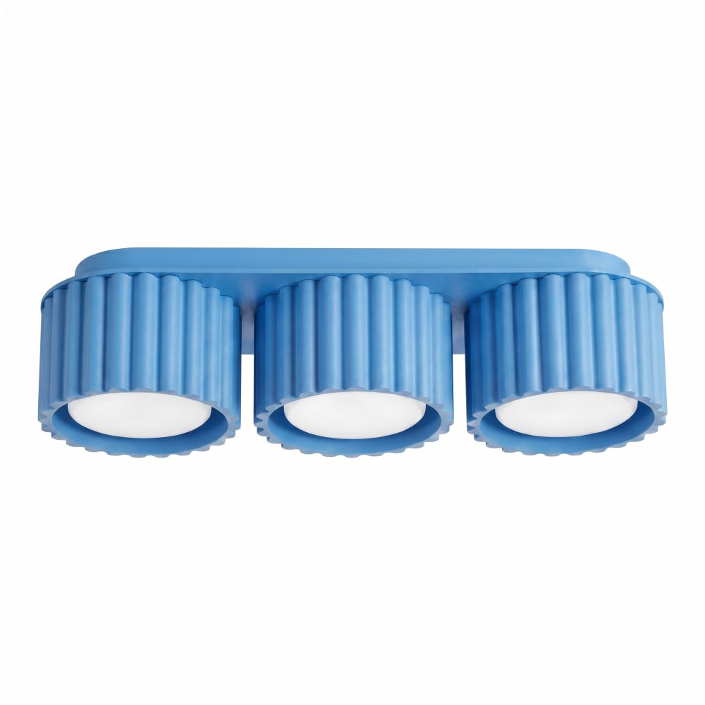 Plafonniers aluminium bleu clair h 8 cm