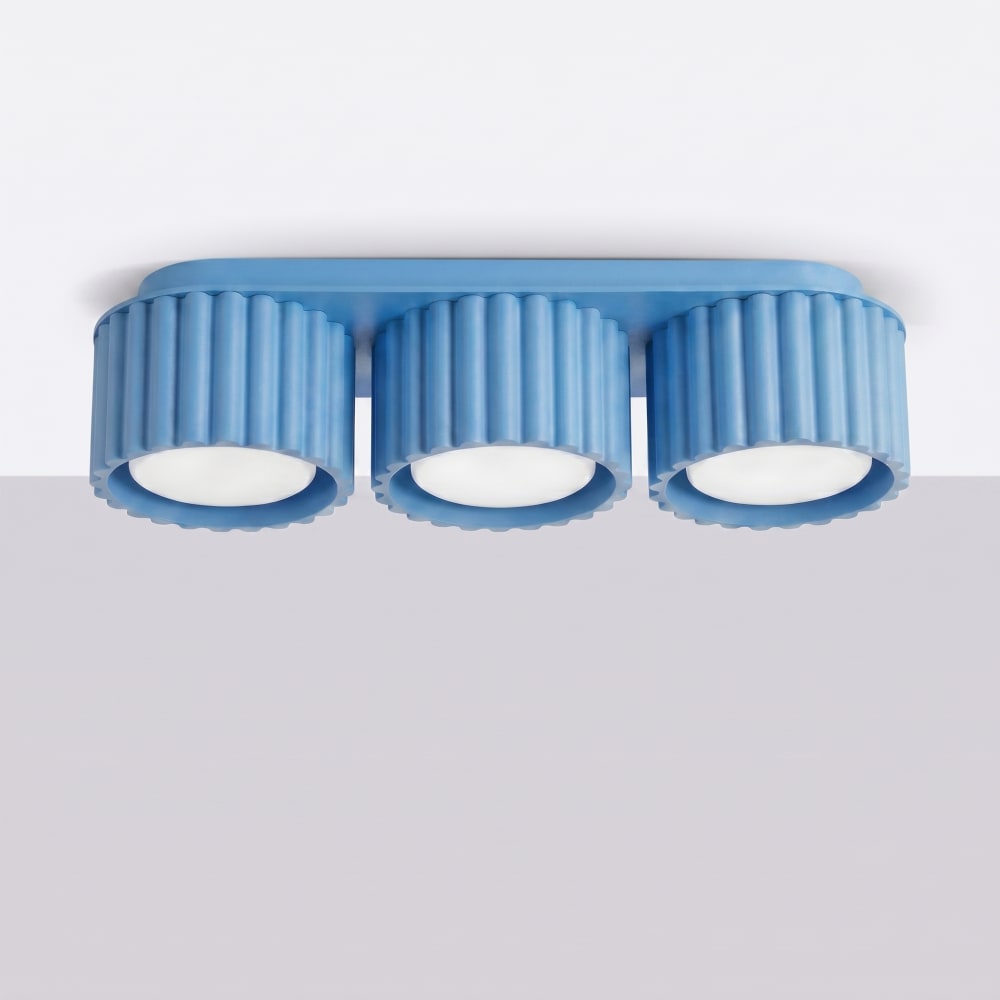 Plafonniers aluminium bleu clair h 8 cm — vue 3