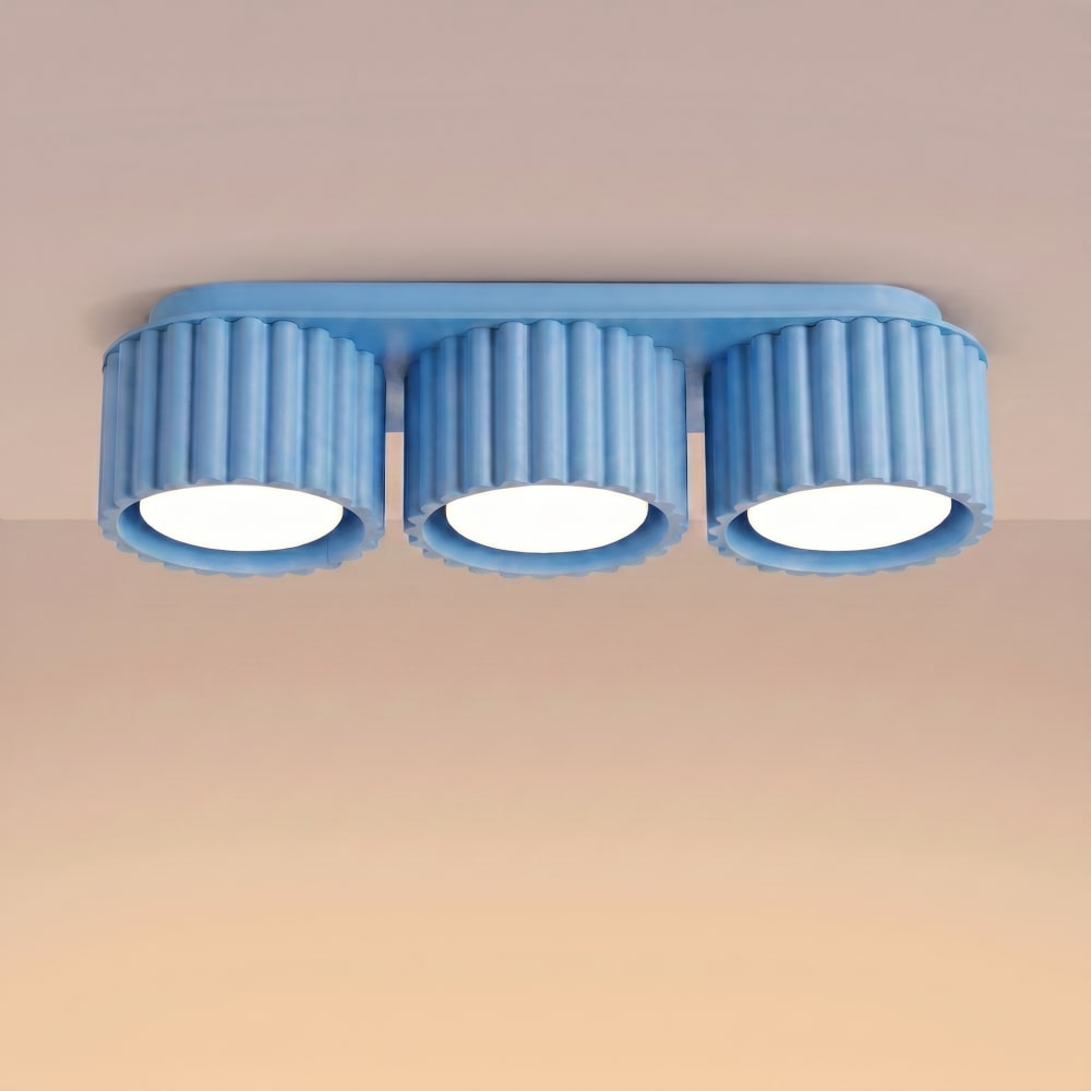 Plafonniers aluminium bleu clair h 8 cm — vue 4