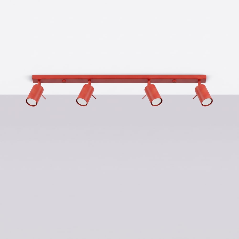 Plafonniers acier rouge h 16 cm — vue 3