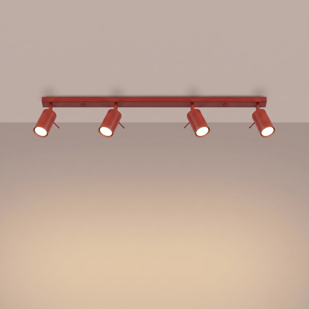 Plafonniers acier rouge h 16 cm — vue 4