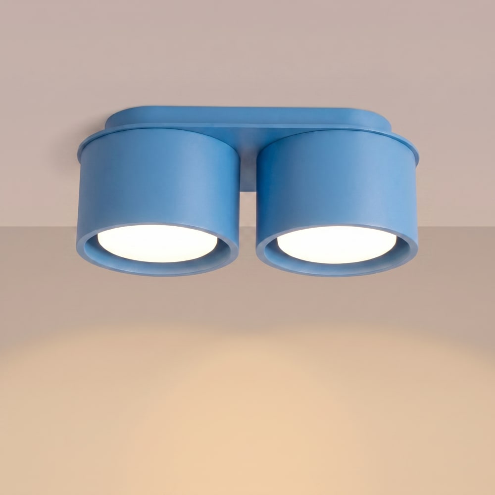 Plafonniers aluminium bleu clair h 8 cm — vue 4