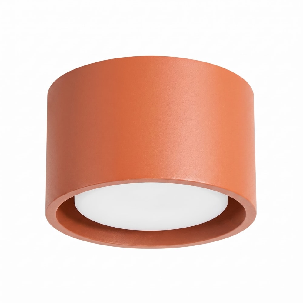 Plafonniers aluminium ocre rouge h 6 cm
